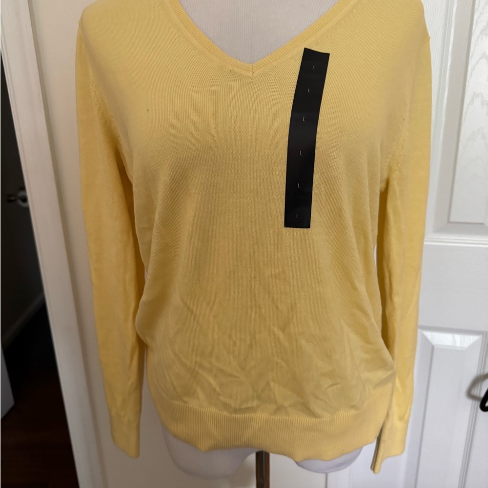 Yellow V-Neck Women's Sweater